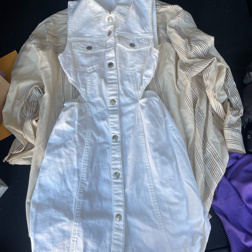 Zara White Denim dress